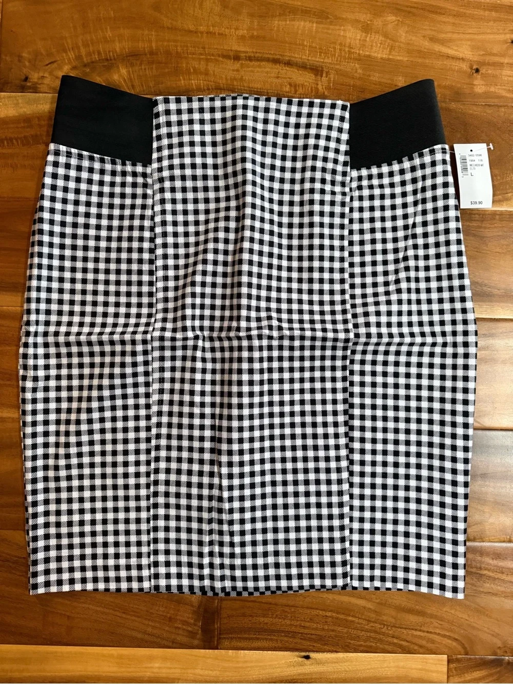 Ricki's Black and White Microtwill Gingham Pencil Skirt - Picture 1 of 3